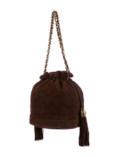 chanel vintage suede bucket bag|Chanel vintage jumbo.